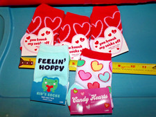 Set Of Five Pairs Of Girls Socks Size 7-8.5 Candy Hearts  FEELING HOPPY NWT