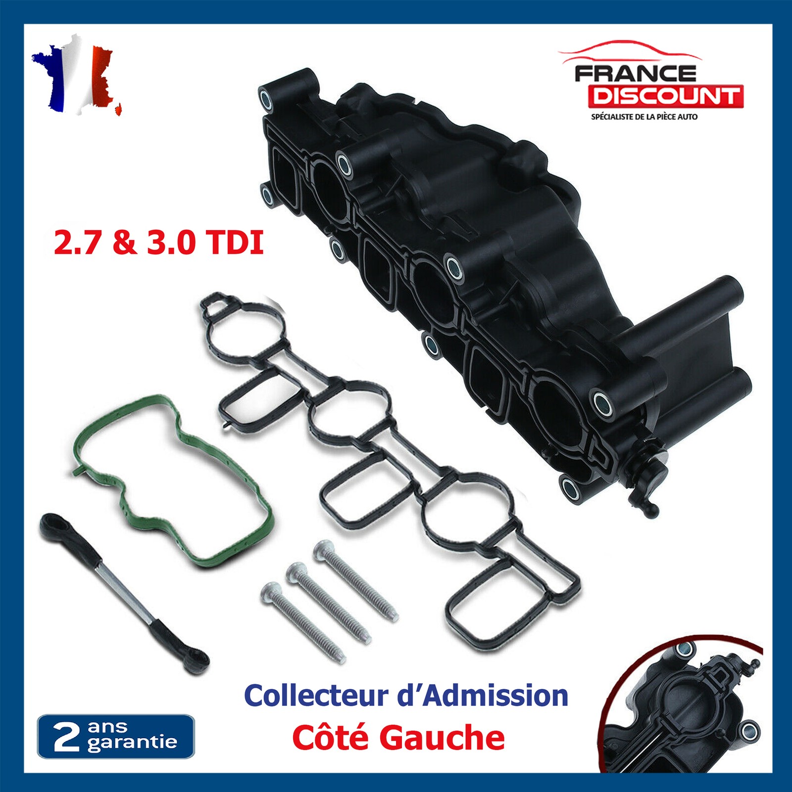 Collecteur d'admission gauche AUDI Q5 8RB Q7 4LB 3.0 TDI 240 CV d'origine