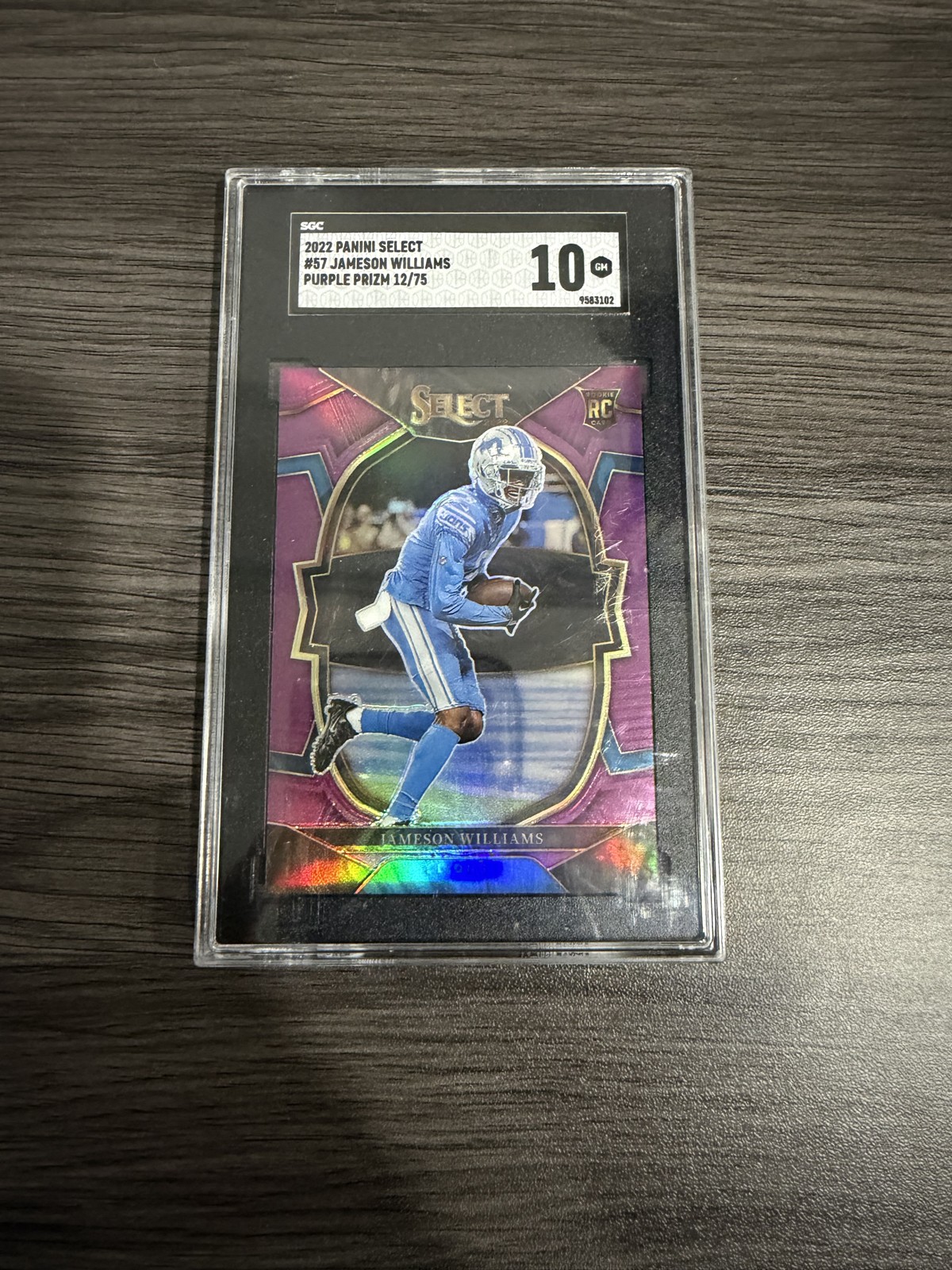 2022 Panini Select - Concourse Jameson Williams #57 Purple Prizm 12/75 (RC)