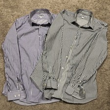 Pair 2 Shirts - Express Button Down Extra Slim Fit Medium Shirts Purple/Gray