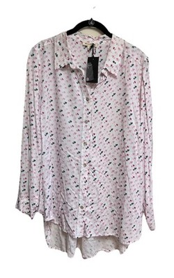 Jane Dr Lancey Blouse Shirt Size 1X Hearts Romantic Button Up NWT