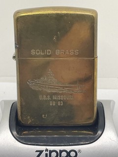 Zippo USS Missouri BB 63 US Navy Brass (1990)
