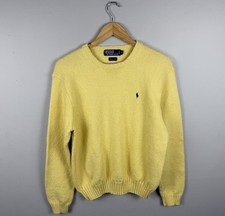 Vintage 90s Y2K Polo Ralph Lauren Classic Yellow/Blue Knitted Cotton Sweater, M