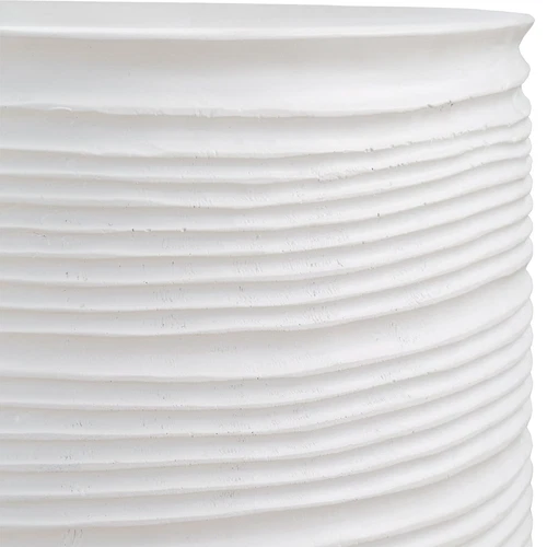 Uttermost Borderline White Drum Table - Picture 2 of 2