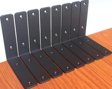 8 Pack - L 6 X H 6 X W1.5, 5mm Thick Black L Shelf Bracket, Iron Shelf Brackets,