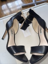 Clarks Black Leather  T-bar High Block Heel Shoes Size 3.5 D Worn Once.