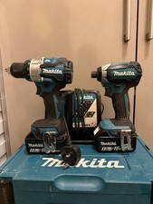Makita DHP489Combi Drill DTD153 Impact Driver With Two Batteries 5ah And Charger