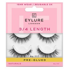 Eylure Pre-Glued Wispy Light Texture Eyelashes, No.117, Twin Pack