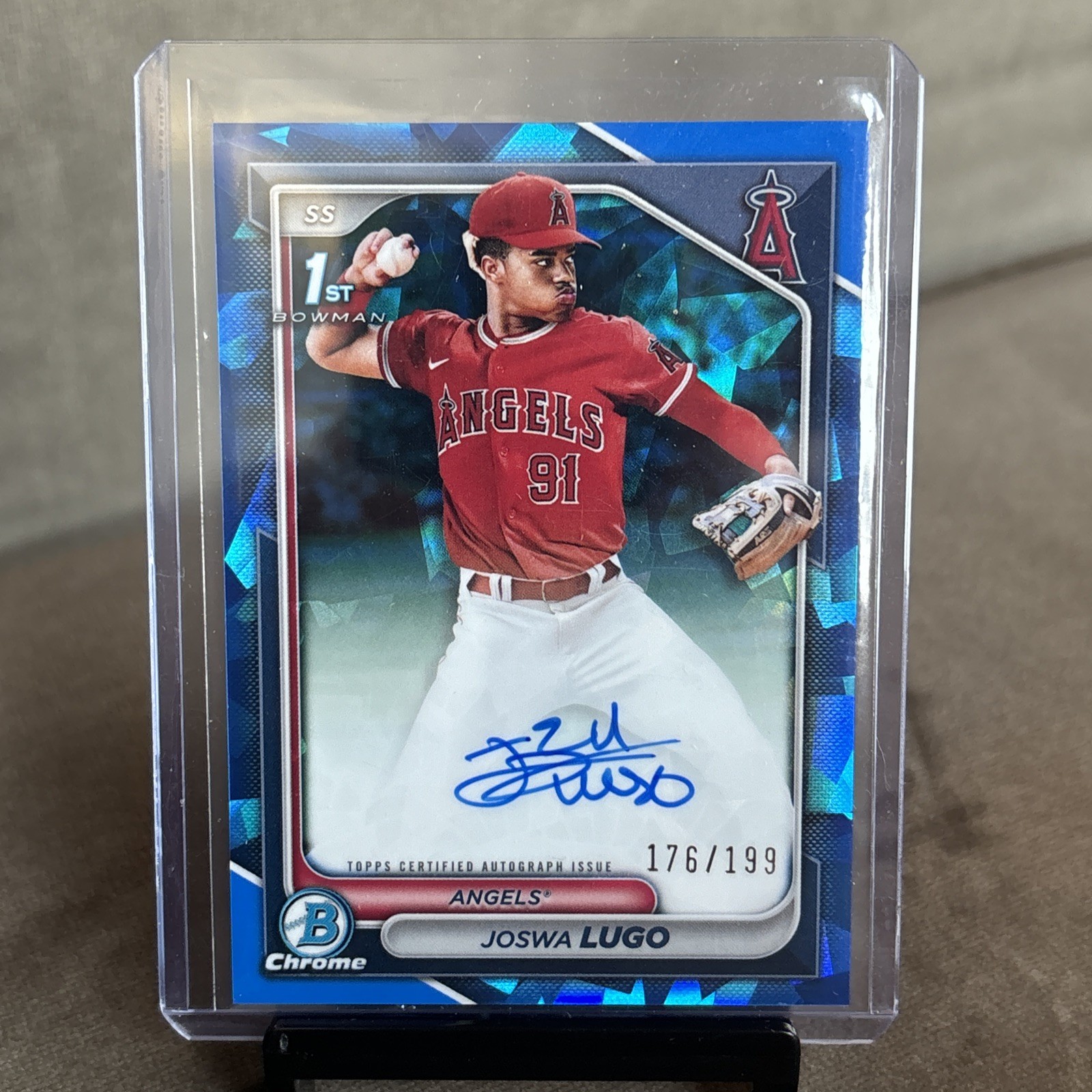 2024 BOWMAN CHROME SAPPHIRE JOSWA LUGO 1ST PROSPECT AUTO /199 LA ANGELS