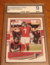 YOUNGHOE KOO Rookie****2020 Panini DONRUSS--MINT 9--CHARGERS--FALCONS***Mad Dog