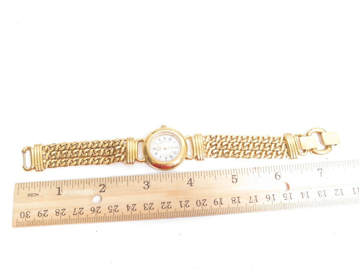 Anne Klein II Ladies Gold Plated Snazzy 3 Row Chain Link Wristwatch Working!! Anne Klein Gold Tone Chain Link Watch – | Mercari main image 4