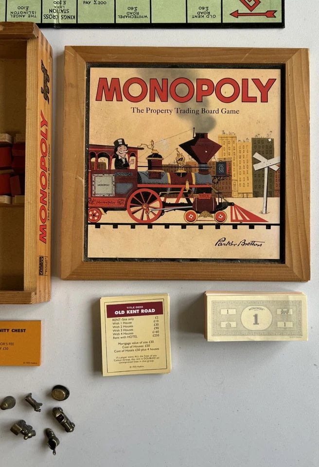 Monopoly Board Game Nostalgia Edition - Wooden Box 2003 by Parker Brother - Image 3 of 4