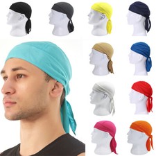 Unisex Durag Bandana Scarf Head Tie Down Band Cycling Biker Skull Cap Pirate Hat