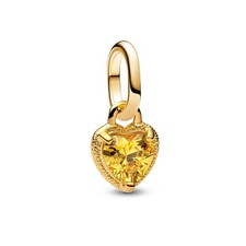 PANDORA Bijoux Mini Charm-Pendentif Cœur Doré 763862C01