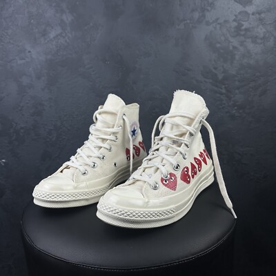 CDG PLAY x Converse Chuck Taylor High Top Multi Hear Beige