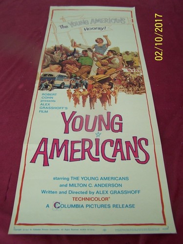 YOUNG AMERICANS 1967 orig. 14x36" Insert Movie Poster Patriotic Musical touring