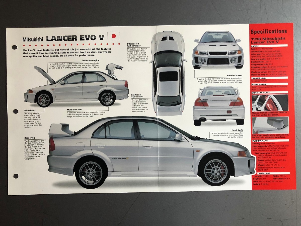 アクセサリー Lancer Evo. V official hardcover catalog アクセサリー Lancer Evo. V official hardcover catalog 1998