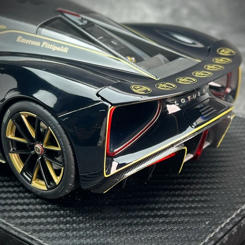 1/18 Diecast Lotus Evija Fittipaldi Edition Open Close Automodell schwarz mit Lackierung - Bild 10 von 13