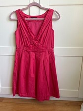 women cocktail dress size 2 red knee length