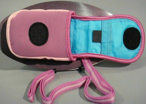 PINK Padded Compact Camera Case Pouch Lanyard Belt Hook and Loop 10 x 6.5 x 3cm - Picture 3 of 4