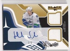 2013/14 Black Diamond Henrik Sedin Auto Dual Jersey /5 Autograph