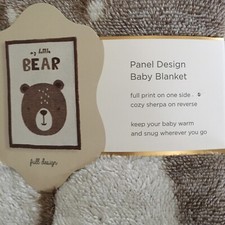 NEW Baby Blanket Cozy Thick Plush Sherpa Reverse Full Design Brown Bear Theme