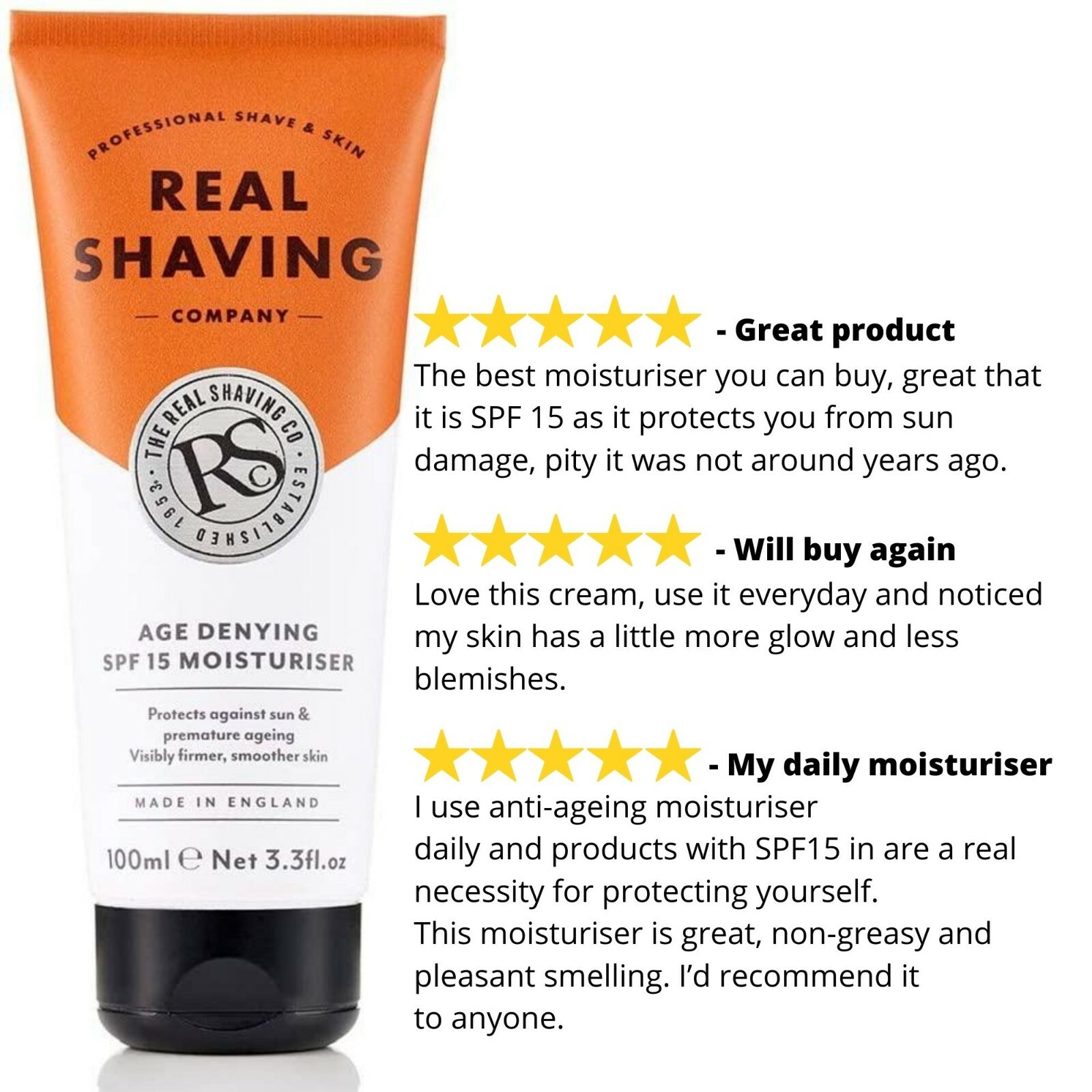 real shaving company spf 15 moisturiser