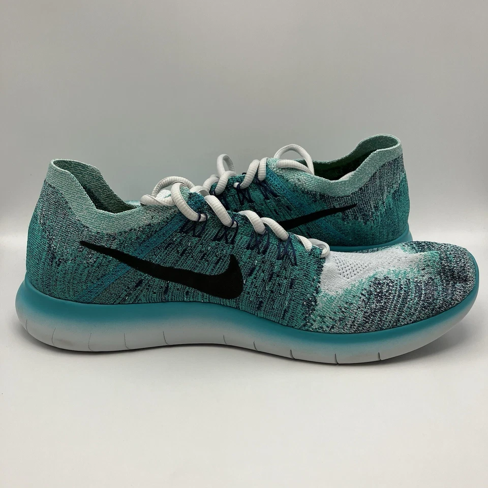 Nike Free RN Flyknit 2017 Men’s Size 11 Turbo Green Blue 880843-009 NEW - Image 3 of 4