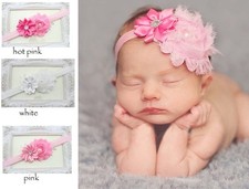 NEW Baby Girl Combo Flower Headband with Pearl Diamante Accent 0-18m