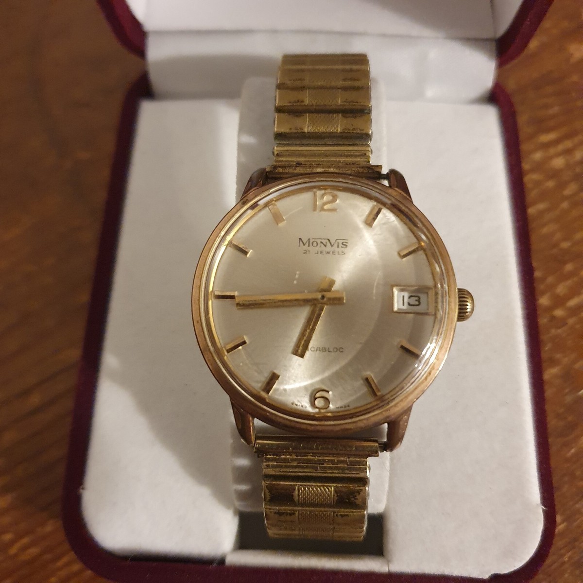 Gents Vintage Swiss 1960's MONVIS Incabloc 21 Jewel Watch Fixoflex