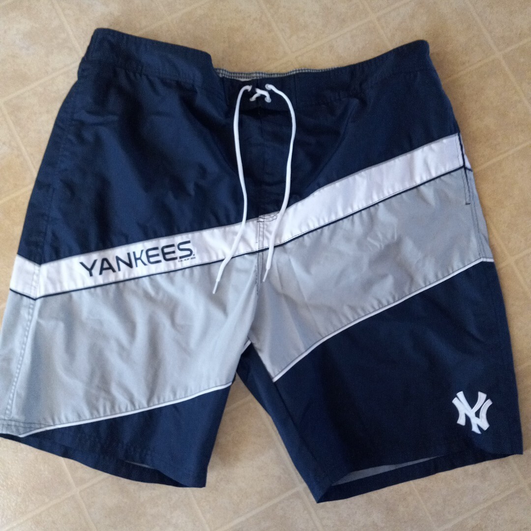 New York Yankees Swim Trunks Mens 6XL MLB Genuine Merchandise Gray