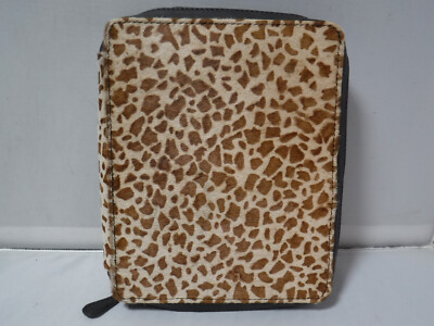 GA15 Handmade Hair on Hide Leather Animal Zip Around Travel Jewelry Case Bag