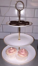PinCute Cupcake Stand Holder 3 Tier Dessert Tower, Plastic 9.84"L x 5.9"W x 13.4