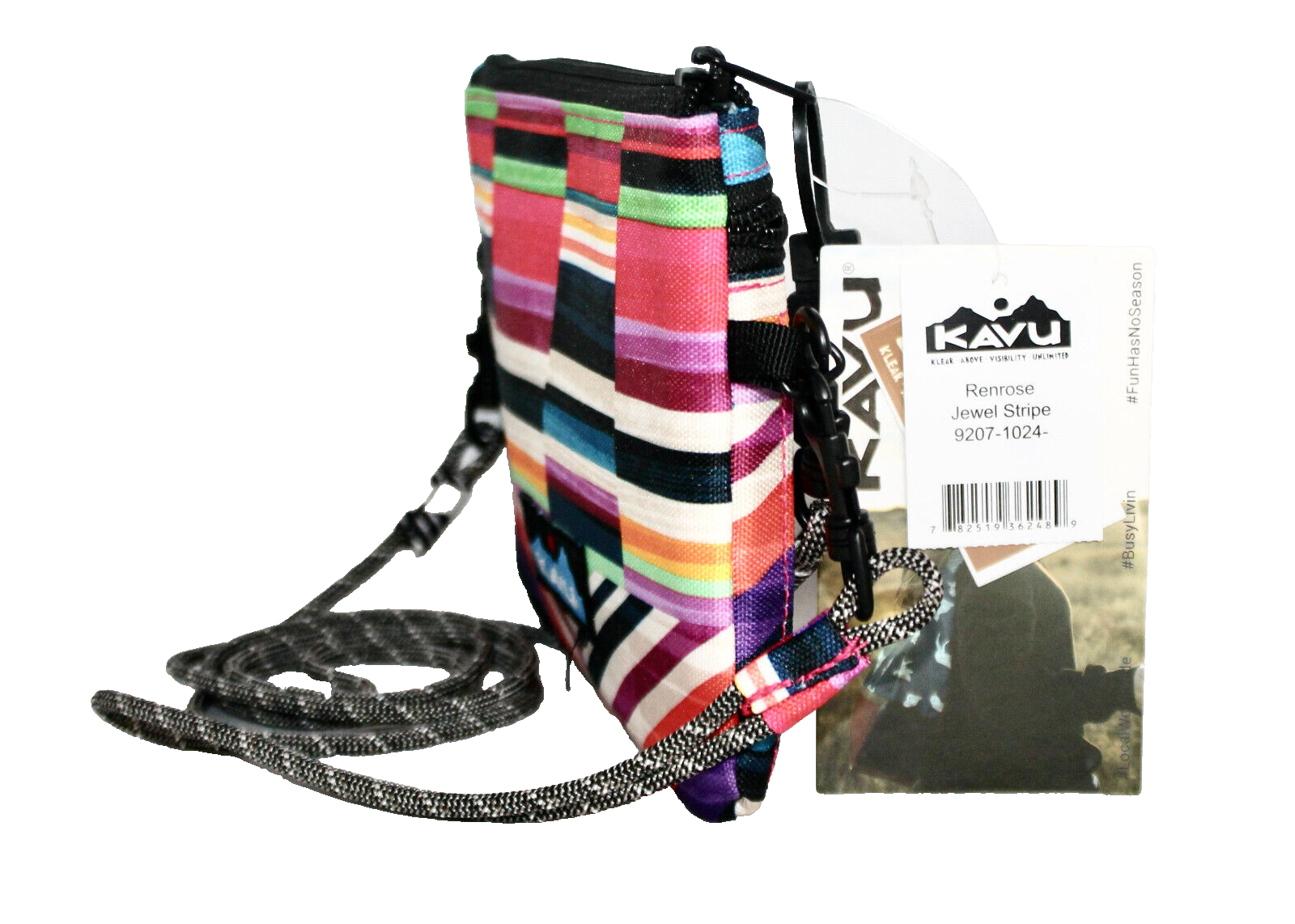 KAVU+Renrose+JEWEL+Stripe+Crossbody+Wallet+With+Rope+Strap for sale online eBay