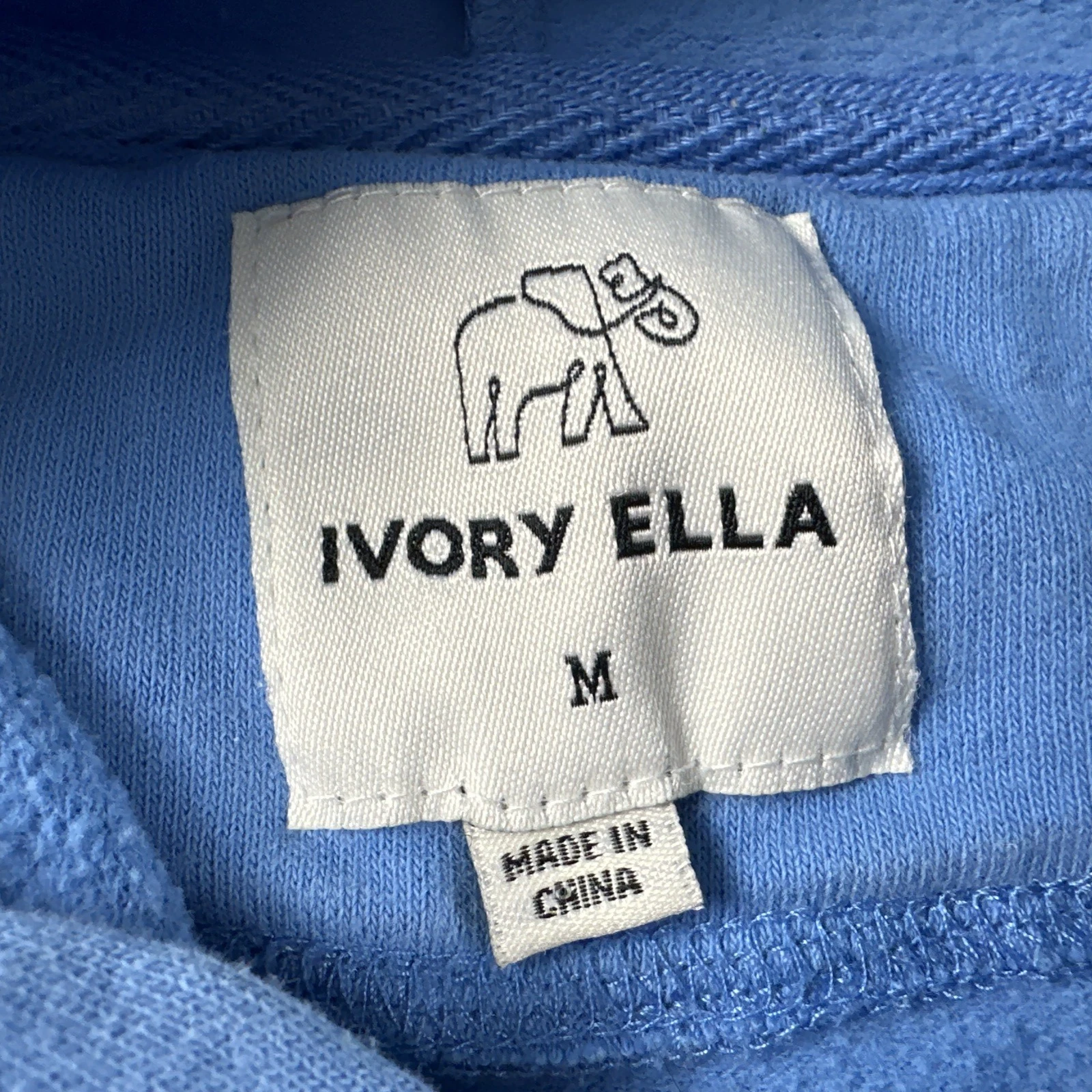 OFF WHITE felpa con cappuccio avorio ella blu medio