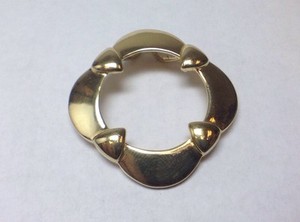 Authentic VINTAGE GOLD PLATED STERLING SILVER FOUR LEAF CLOVER PENDANT