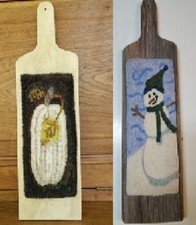 Pumpkin And Snowman - Paper Rug Hooking Patterns - Prairie Road Designs
