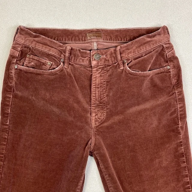 MOTHER Pants Womens 30 Brown Umber Corduroy Weekender Fray Bootcut Western Y2K - Image 3 of 4