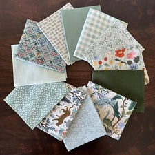 RIFLE PAPER CO Green Fat Eighth Assorted Collections Green Fabric