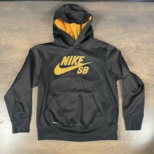 Nike Sb Hoodie Youth Large Black With Orange Skate Basketball