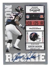 KAREEM JACKSON 2010 Panini Playoff Contenders Rookie Ticket Autograph RC PR-500