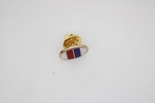 Vintage Lapel Hat Pin United Airlines Red Blue White Enamel UA Oval Silver Tone