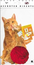 PAPER HOUSE Assorted Die Cuts Red Tabby Cat with Yarn Embellishments