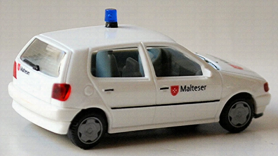 VW Polo III Maltese Servizio di Aiuto 4türig Tipo 6N 1994-99 Bianco 1:87 Herpa - Immagine 4 di 4