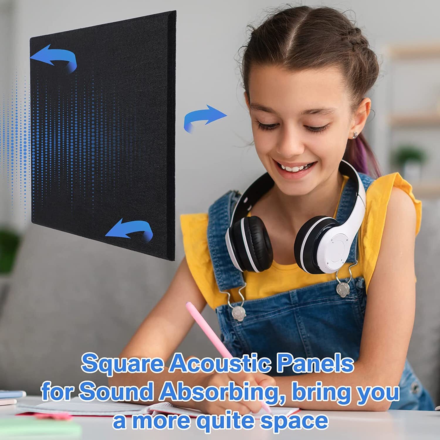 12Pack Black Acoustic Panels 12"X12"X 0.4" Sound Absorbing Soundproof