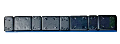 self adhesive wheel weights strip of 8 total weight 60g black coated