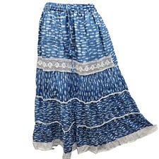 Cotton Summer Skirt Maxi Printed Boho Comfort Elasticated One Size 8 10 12 14 16