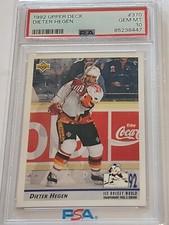 1992 Upper Deck #370 Dieter Hegen IIHF HOF Rookie RC PSA 10 GEM MINT Pop 2 RARE