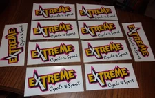 EXTREME CYCLE & SPORT VINTAGE BIKE / CYCLE SHOP STICKERS / DECALS ( 10 ) 3" X 6"
