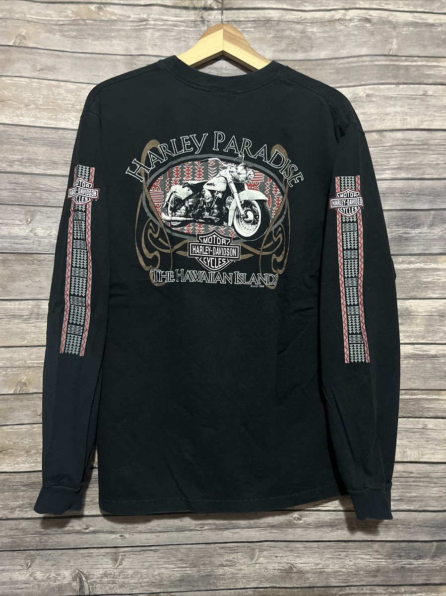 Harley-Davidson Motorcycles Hawaii VTG 1996 Paradise long sleeve t